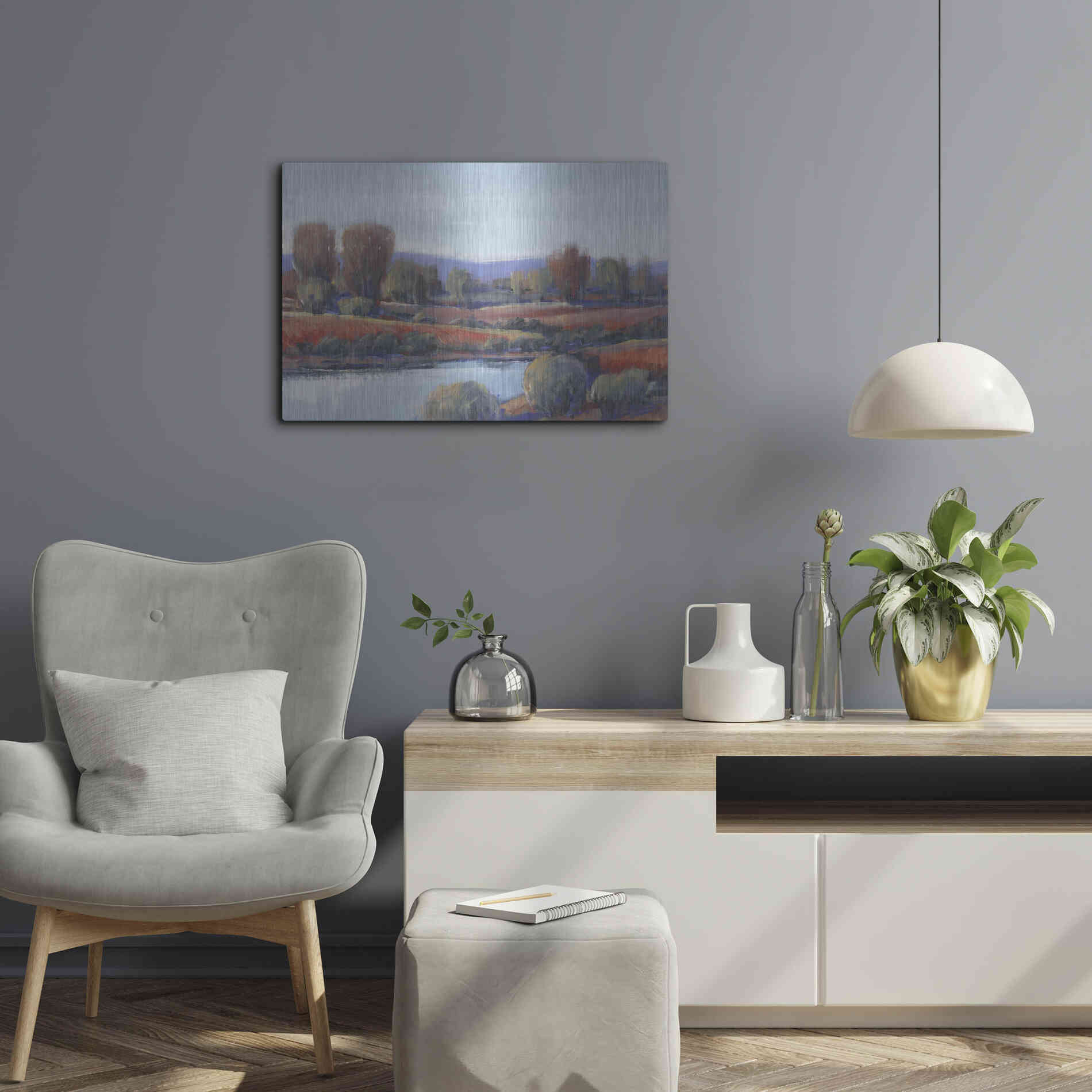 Luxe Metal Art 'Hidden Creek I' by Tim O'Toole, Metal Wall Art,24x16