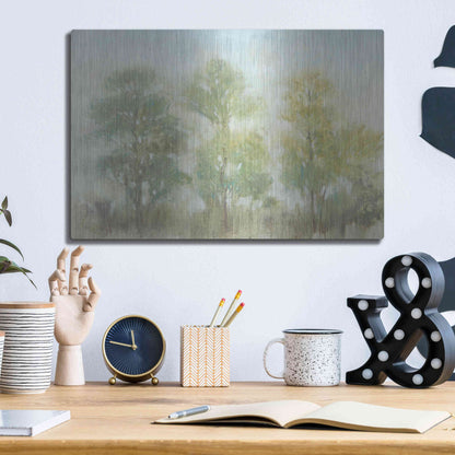 Luxe Metal Art 'Muted Trees II' by Tim O'Toole, Metal Wall Art,16x12