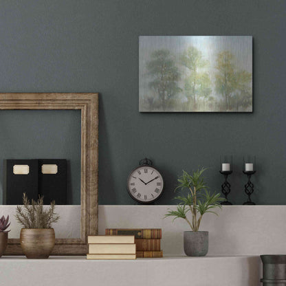 Luxe Metal Art 'Muted Trees II' by Tim O'Toole, Metal Wall Art,16x12