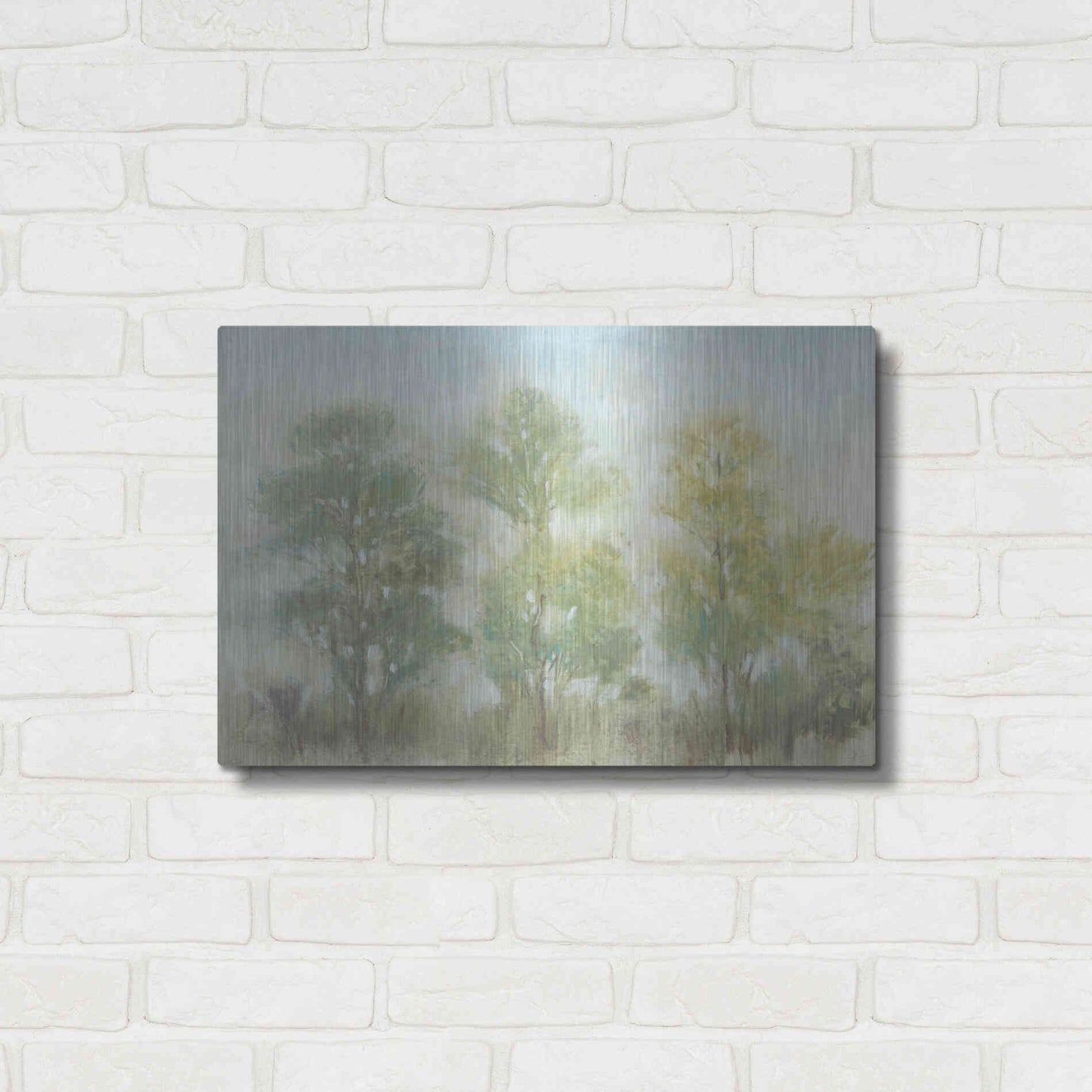 Luxe Metal Art 'Muted Trees II' by Tim O'Toole, Metal Wall Art,24x16