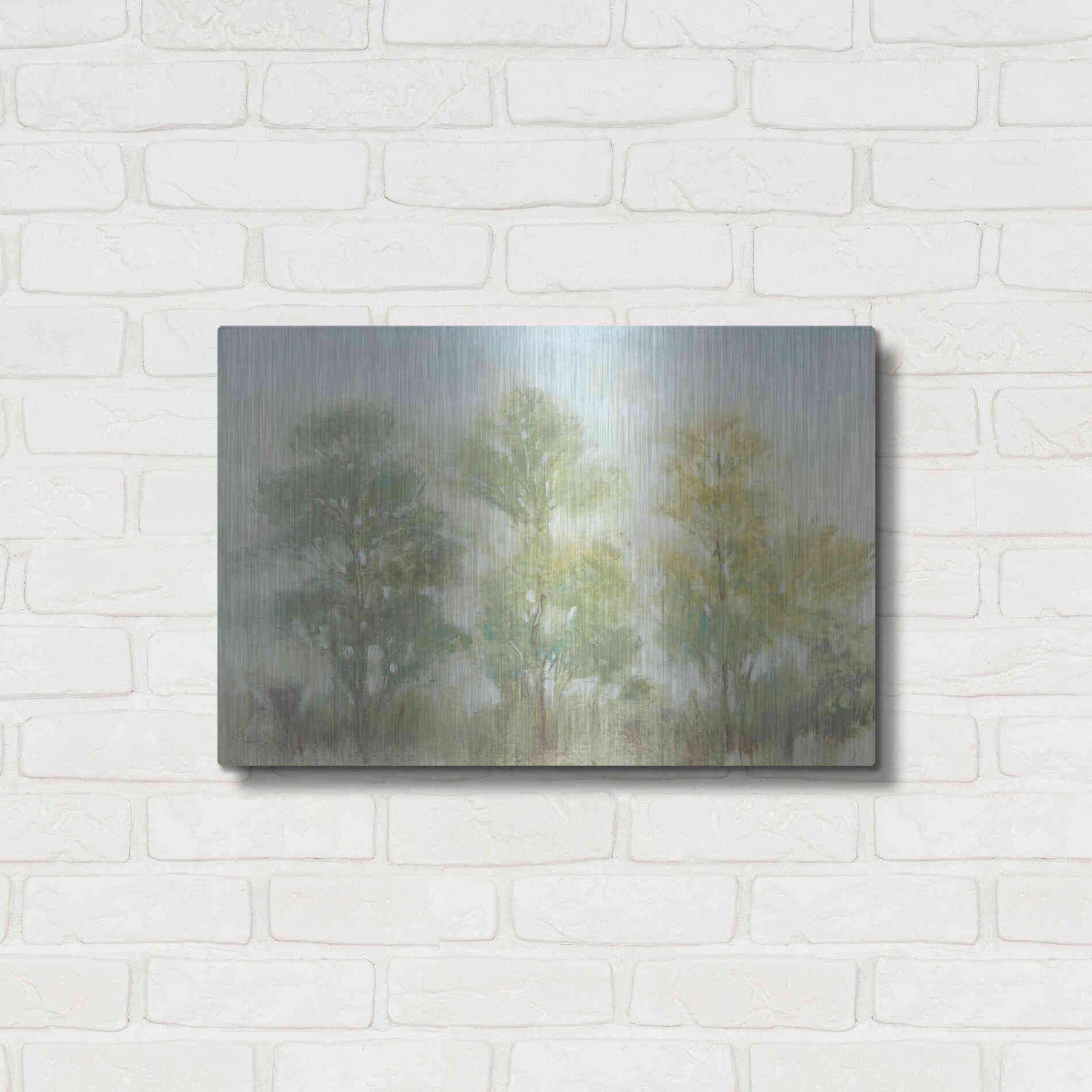 Luxe Metal Art 'Muted Trees II' by Tim O'Toole, Metal Wall Art,24x16