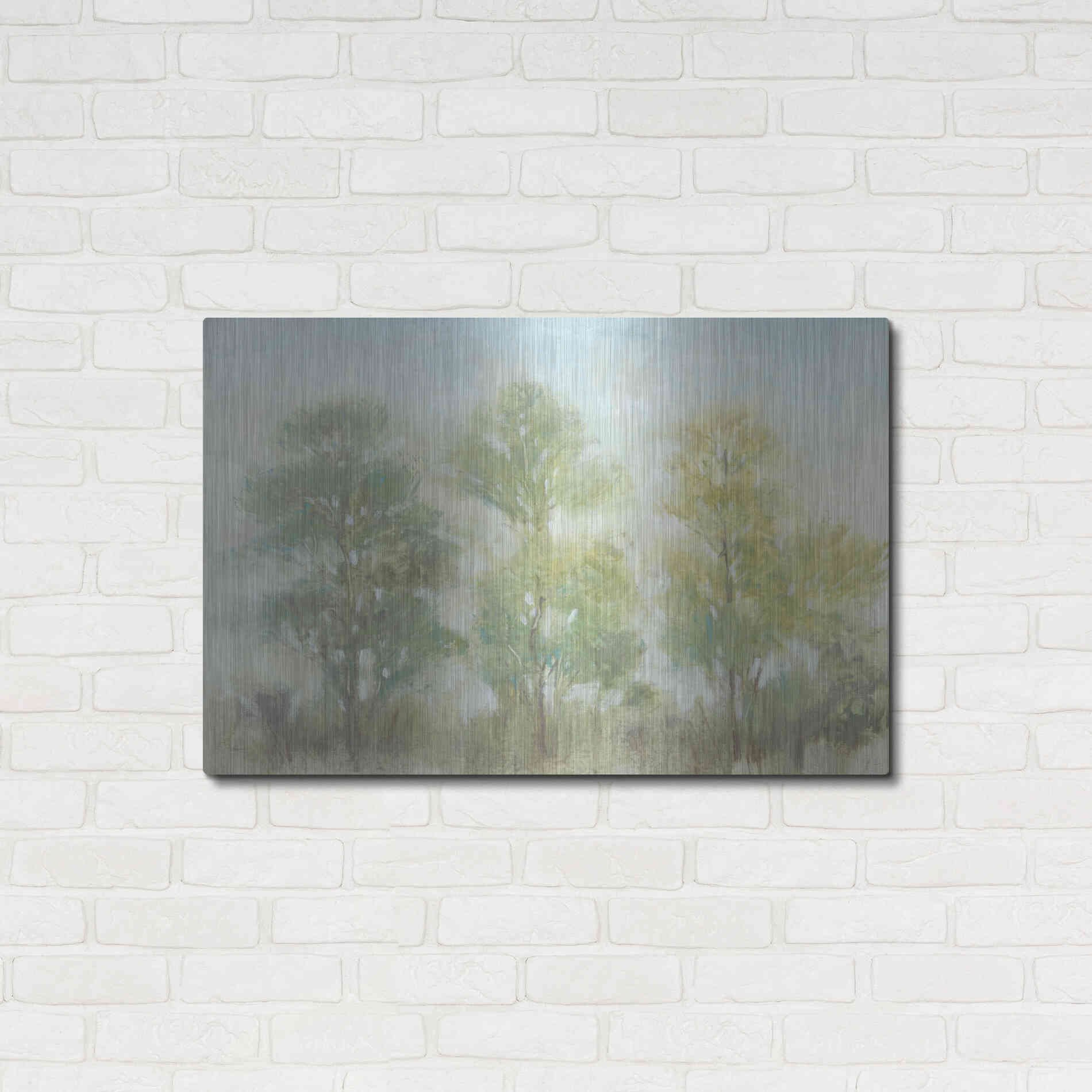 Luxe Metal Art 'Muted Trees II' by Tim O'Toole, Metal Wall Art,36x24