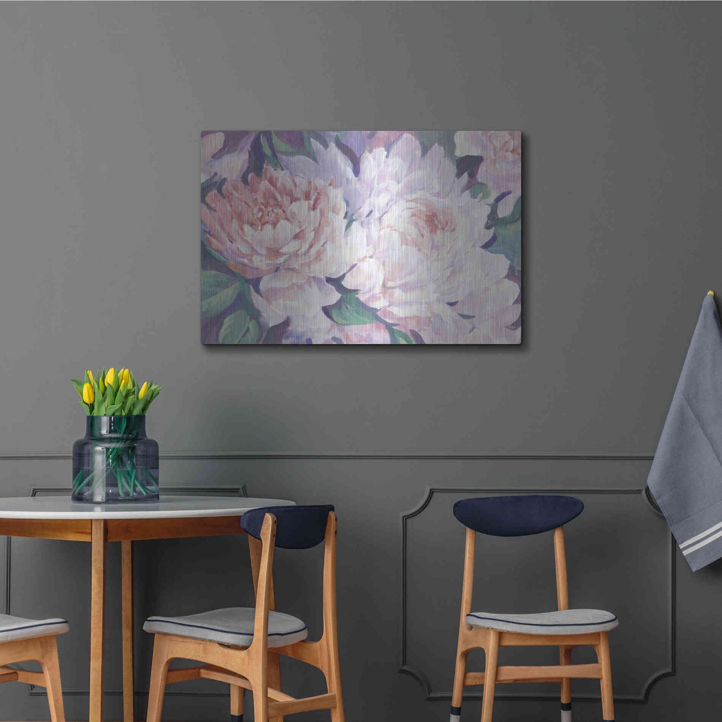 Luxe Metal Art 'Peonies in Bloom I' by Tim O'Toole, Metal Wall Art,36x24