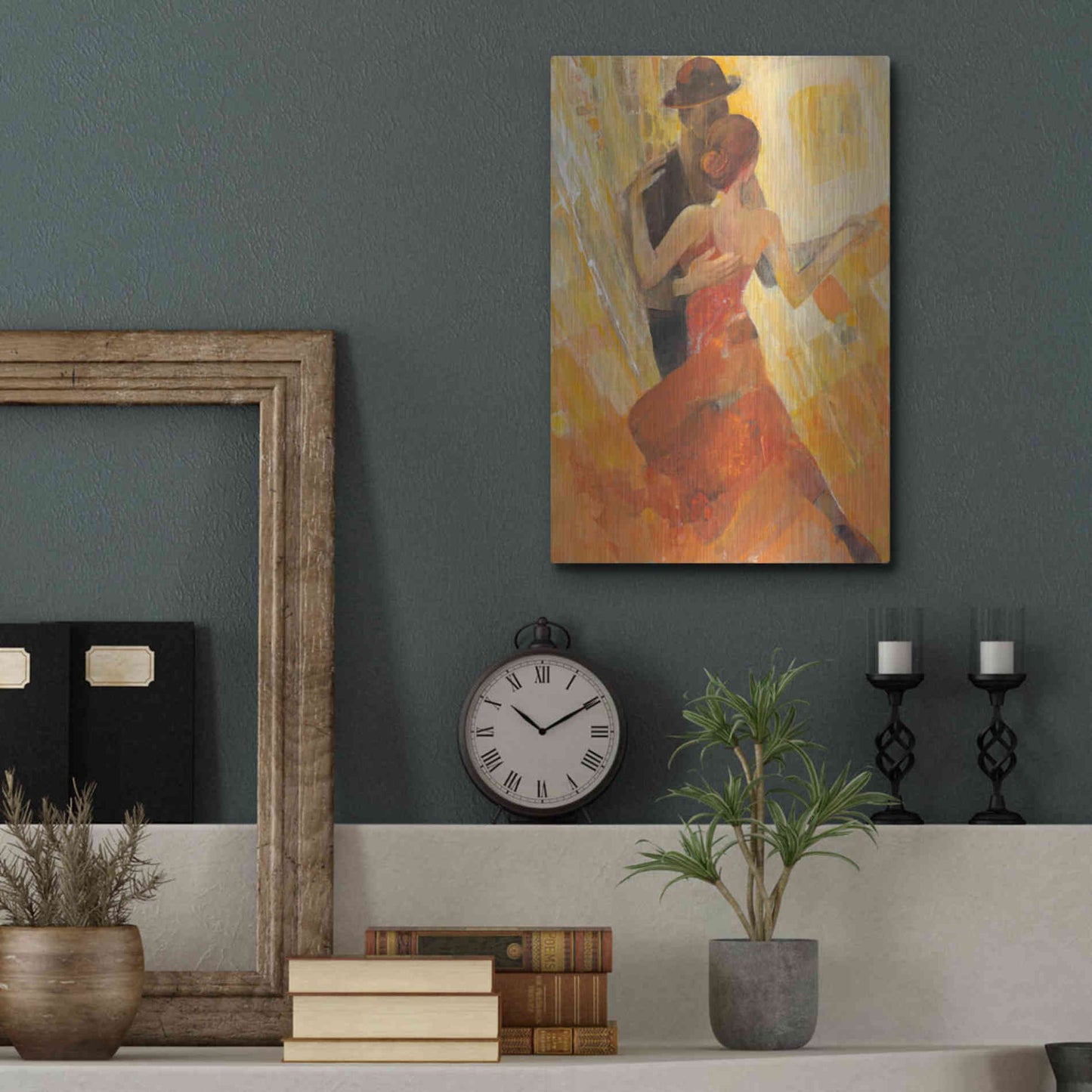 Luxe Metal Art 'Tango' by Albena Hristova, Metal Wall Art,12x16
