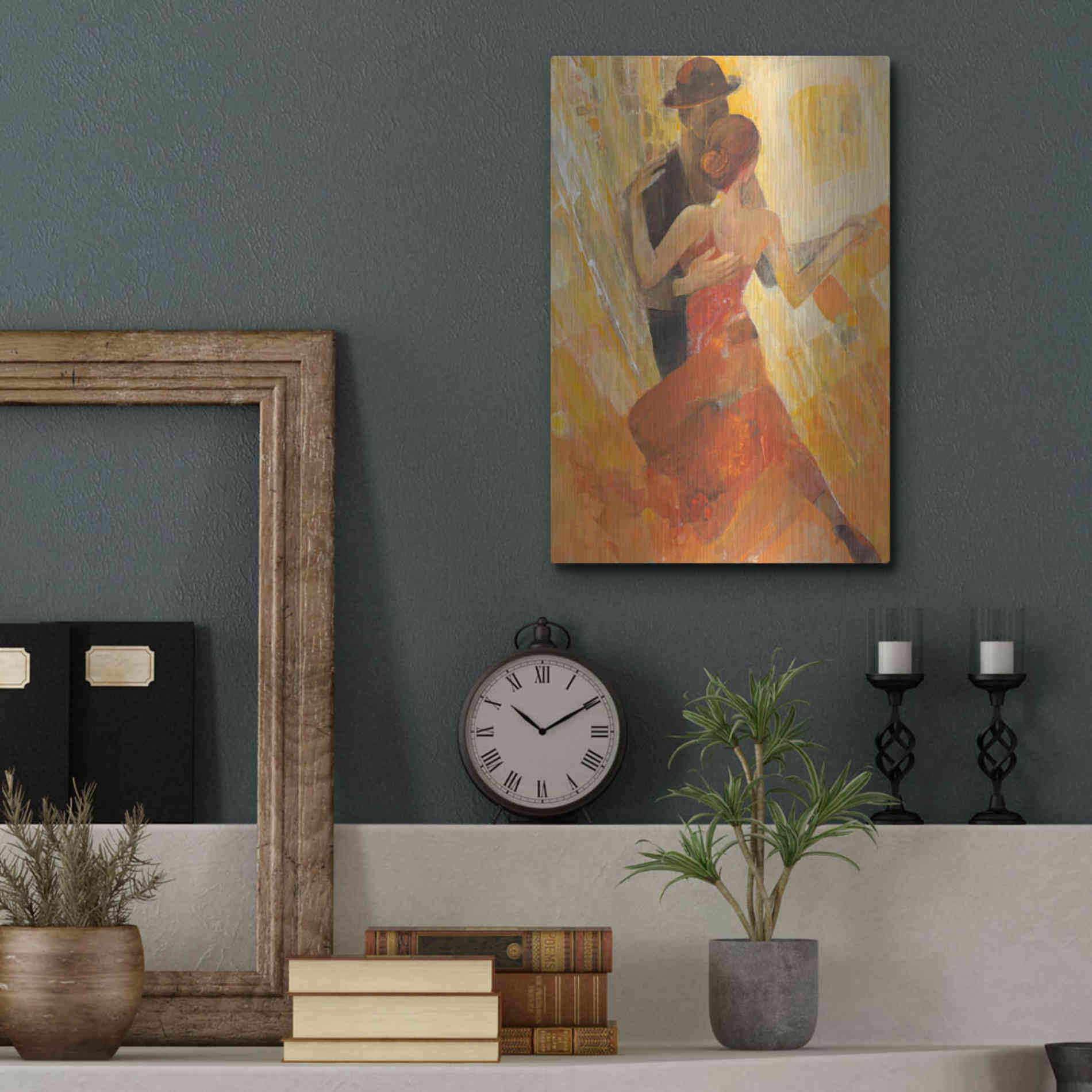 Luxe Metal Art 'Tango' by Albena Hristova, Metal Wall Art,12x16