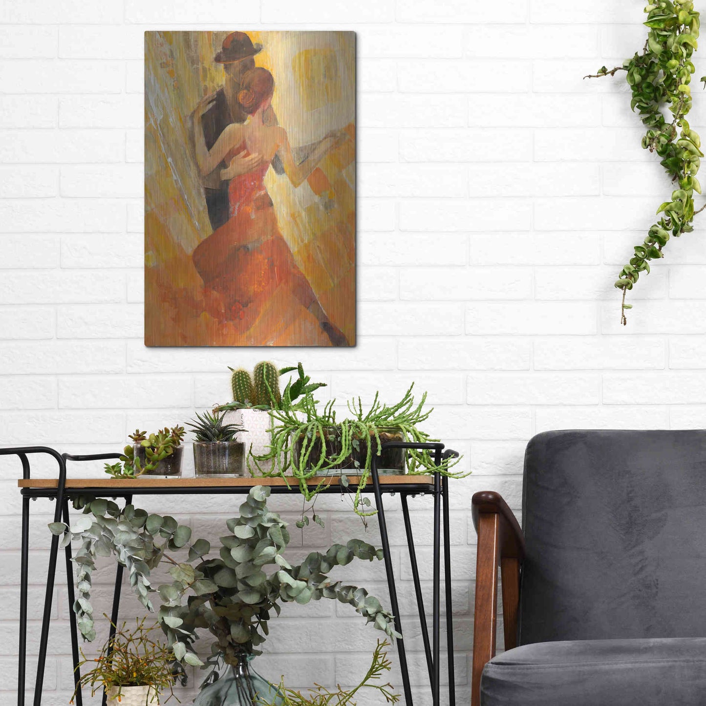 Luxe Metal Art 'Tango' by Albena Hristova, Metal Wall Art,12x16