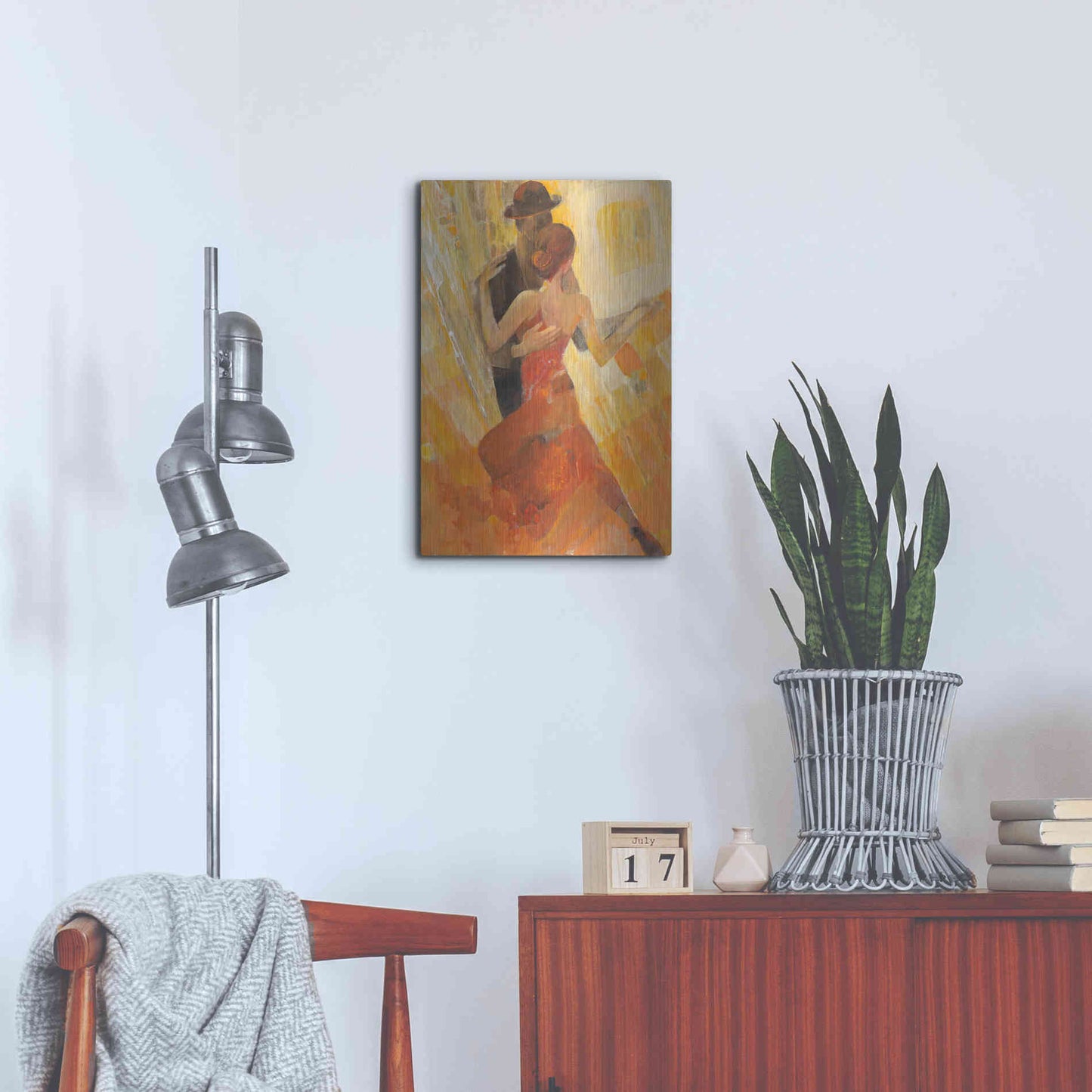 Luxe Metal Art 'Tango' by Albena Hristova, Metal Wall Art,16x24