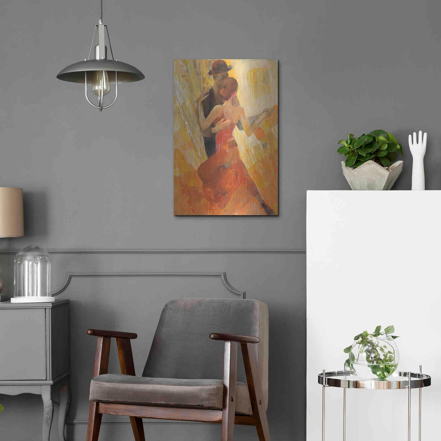Luxe Metal Art 'Tango' by Albena Hristova, Metal Wall Art,16x24