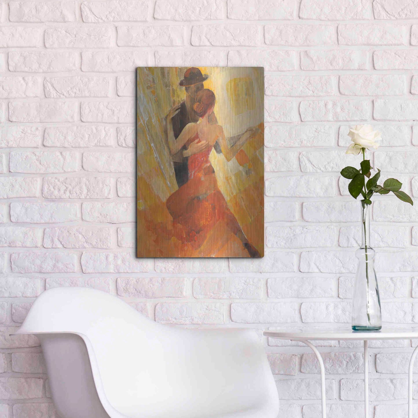 Luxe Metal Art 'Tango' by Albena Hristova, Metal Wall Art,16x24