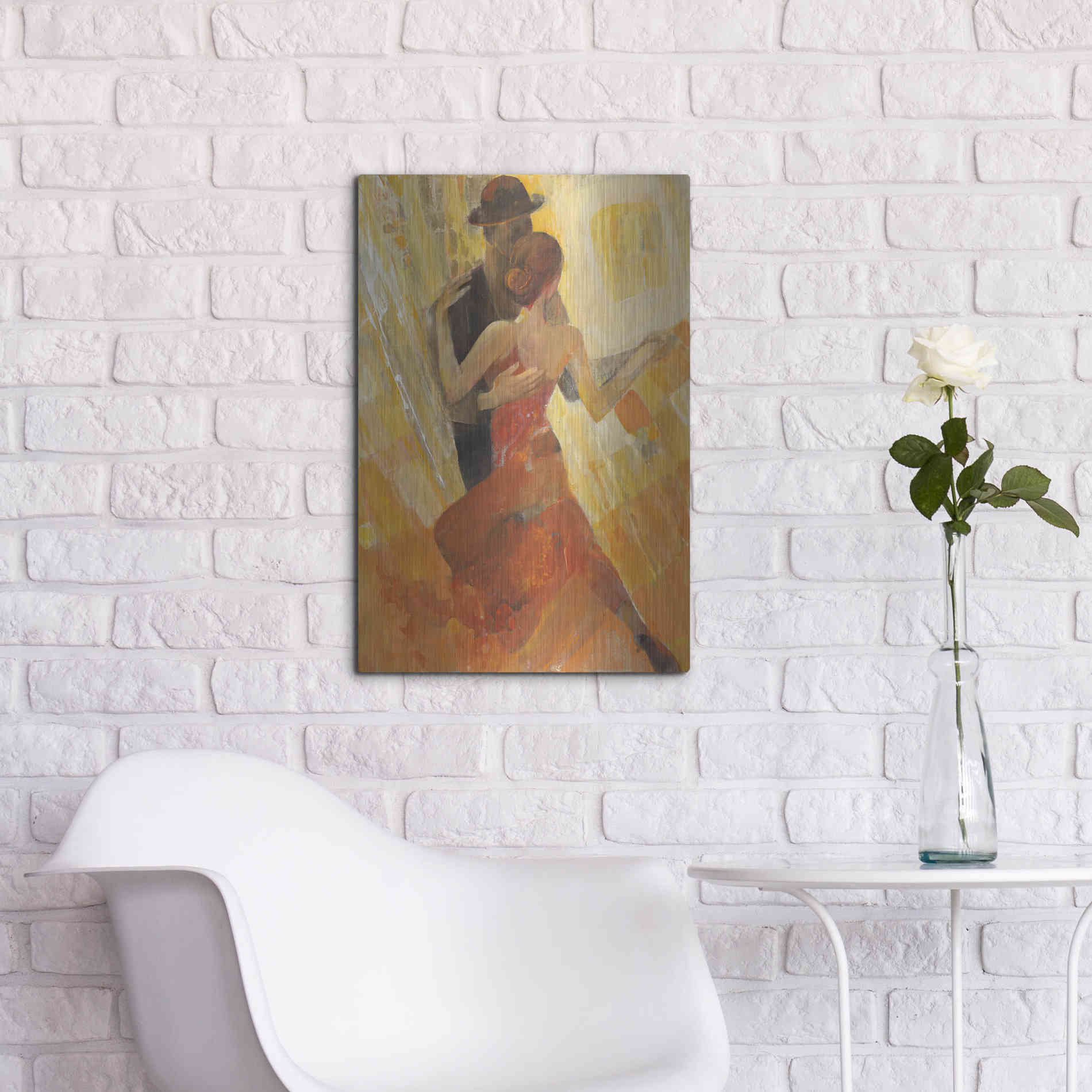 Luxe Metal Art 'Tango' by Albena Hristova, Metal Wall Art,16x24