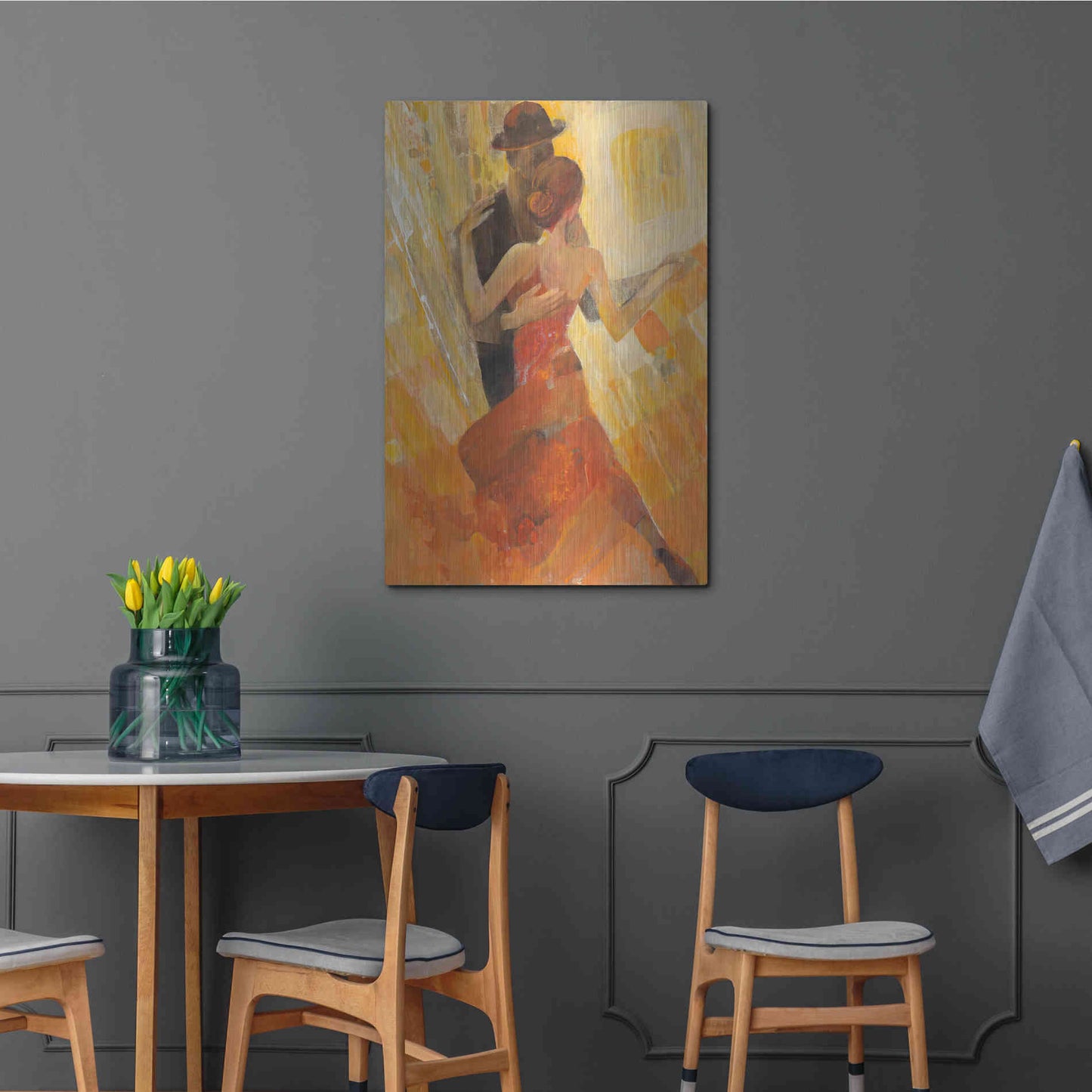 Luxe Metal Art 'Tango' by Albena Hristova, Metal Wall Art,24x36