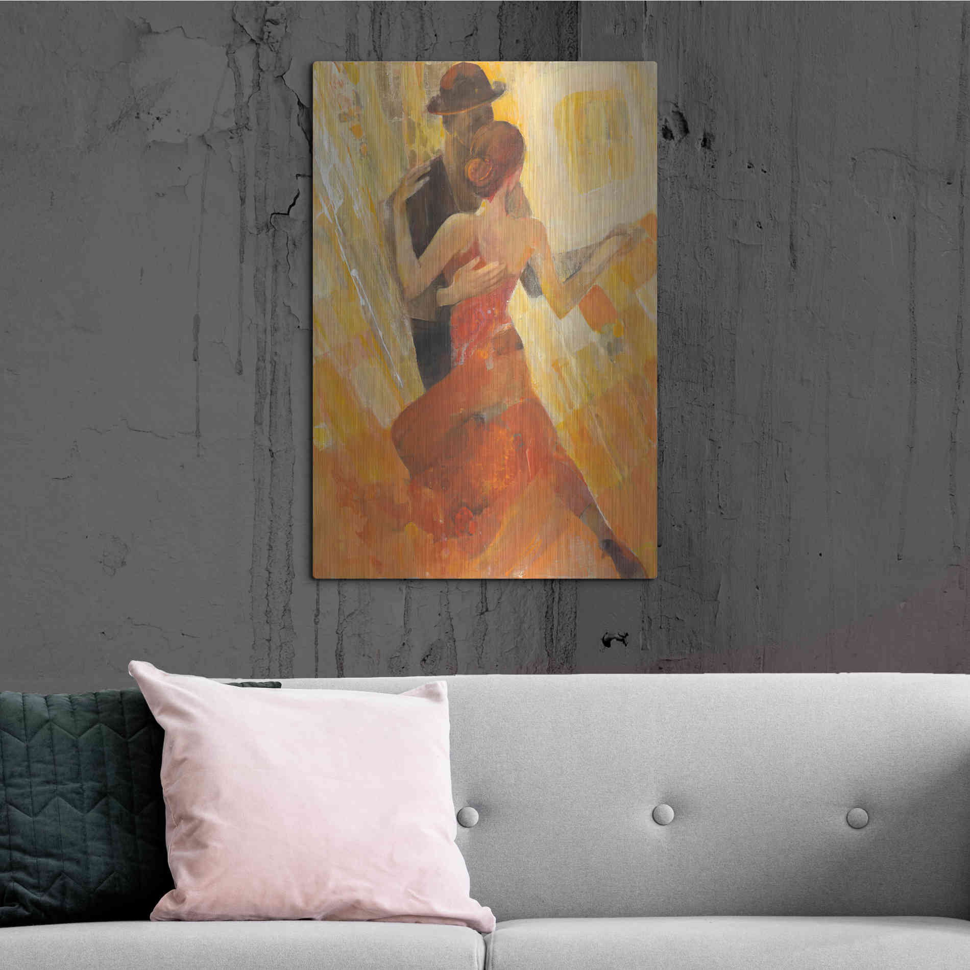 Luxe Metal Art 'Tango' by Albena Hristova, Metal Wall Art,24x36