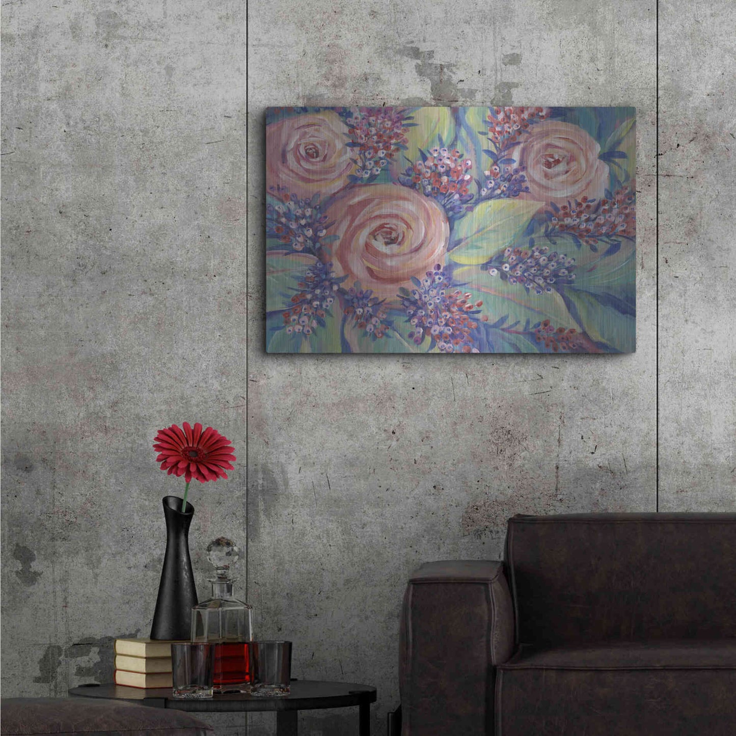 Luxe Metal Art 'Shades of Pink I' by Tim O'Toole, Metal Wall Art,36x24