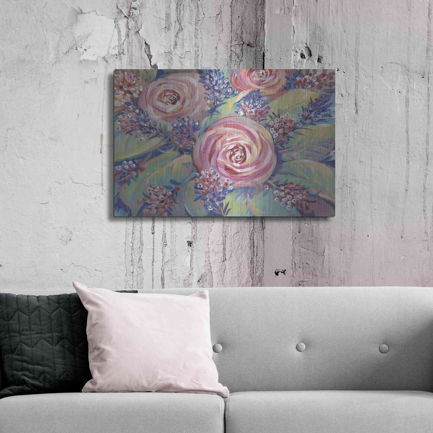 Luxe Metal Art 'Shades of Pink II' by Tim O'Toole, Metal Wall Art,36x24