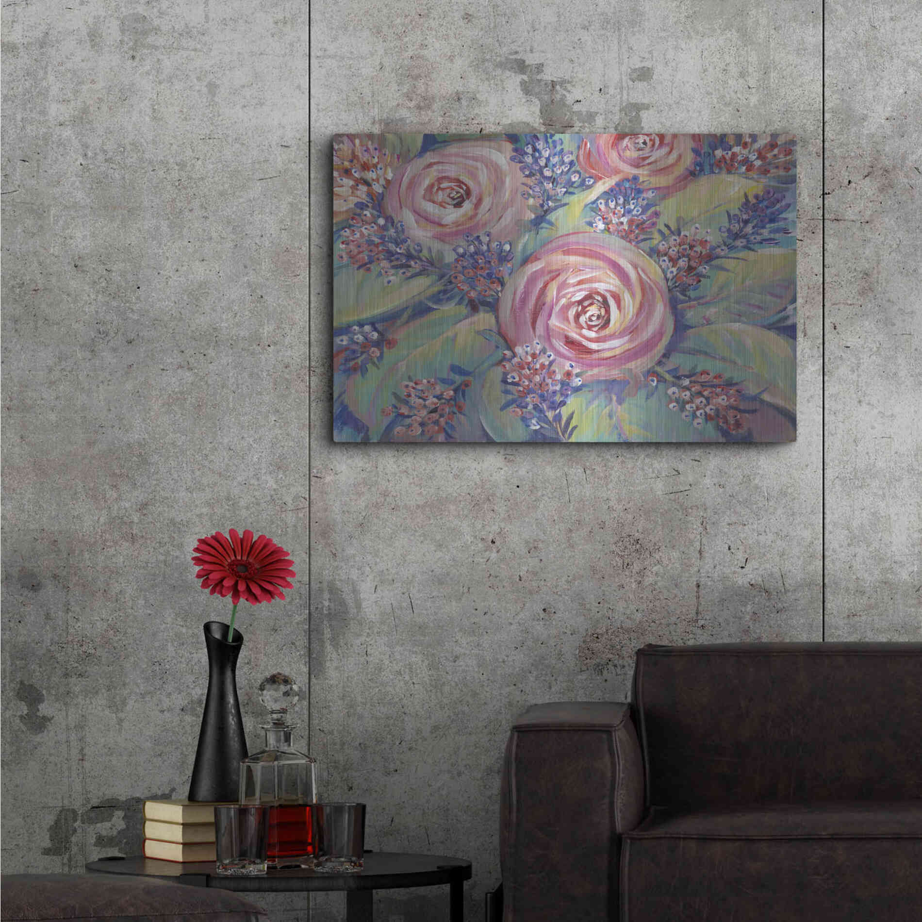 Luxe Metal Art 'Shades of Pink II' by Tim O'Toole, Metal Wall Art,36x24