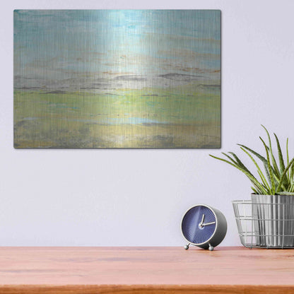 Luxe Metal Art 'Distant Front Range II' by Tim O'Toole, Metal Wall Art,16x12