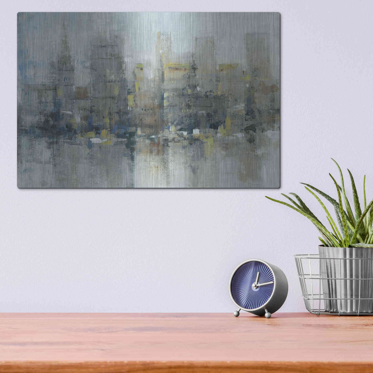 Luxe Metal Art 'City Proper I' by Tim O'Toole, Metal Wall Art,16x12