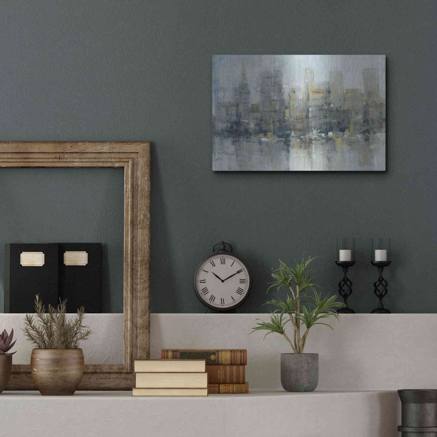 Luxe Metal Art 'City Proper I' by Tim O'Toole, Metal Wall Art,16x12