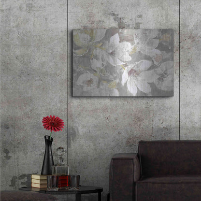 Luxe Metal Art 'Magnolias in Bloom Greige' by Albena Hristova, Metal Wall Art,36x24