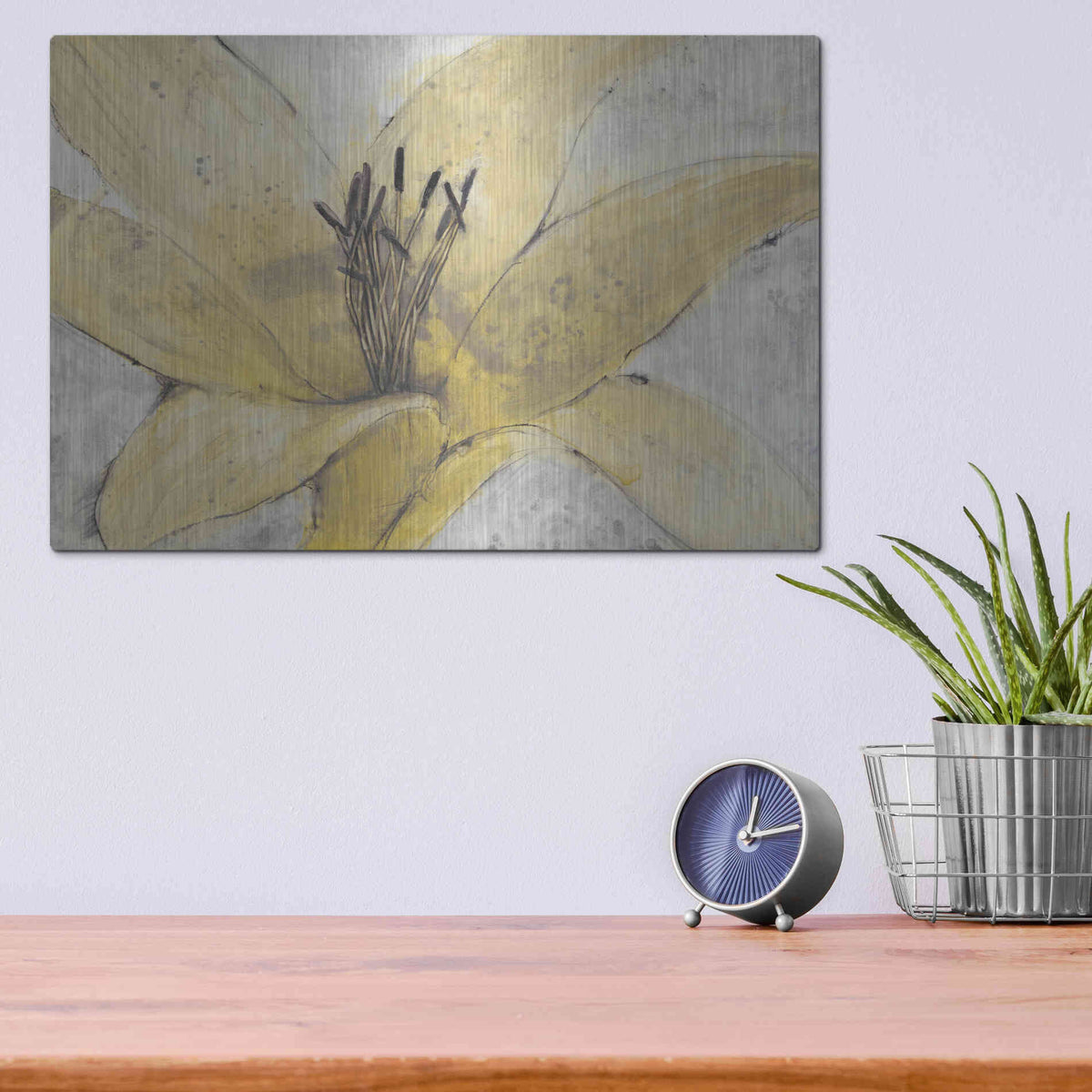 Luxe Metal Art 'Transparency Flower I' by Tim O'Toole, Metal Wall Art,16x12