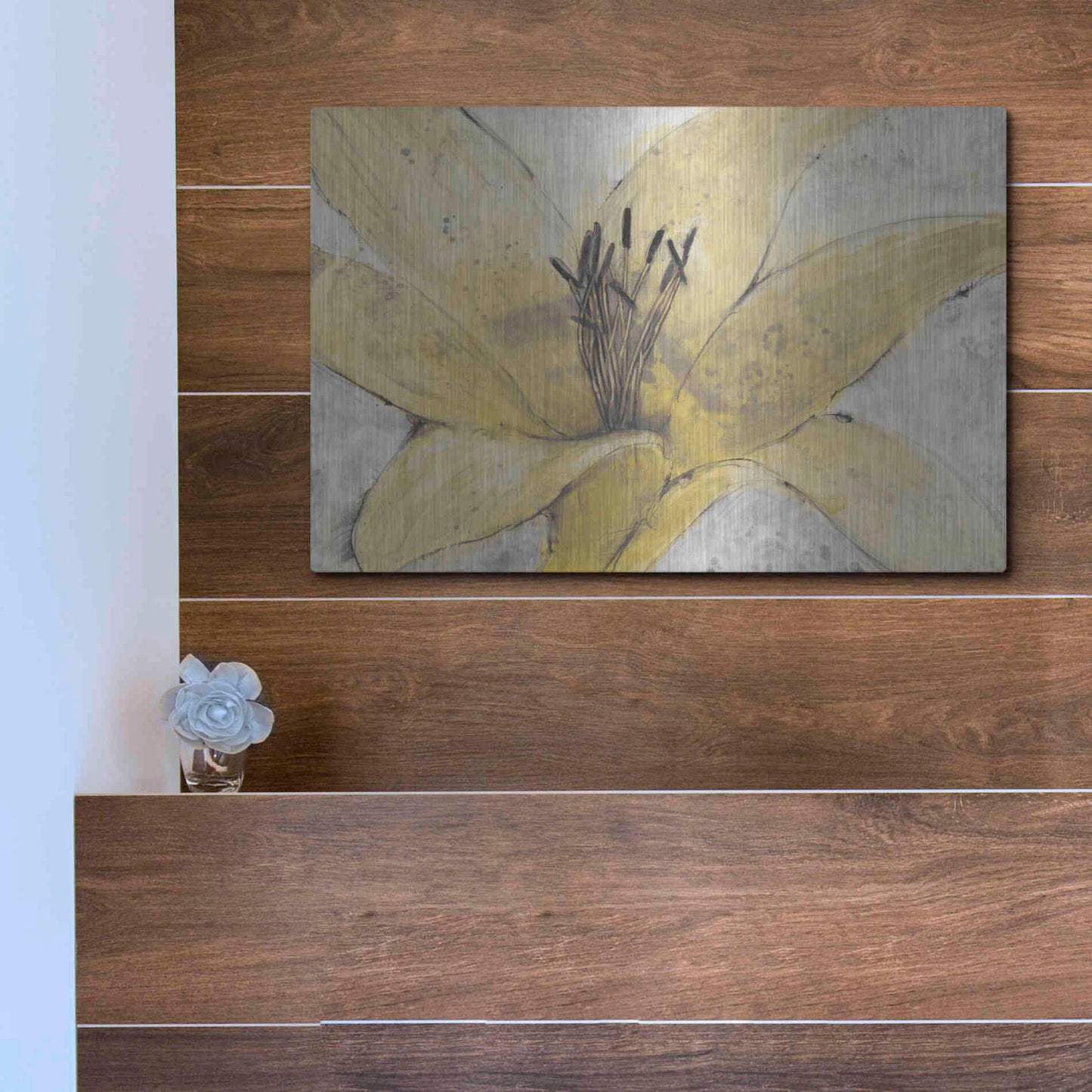 Luxe Metal Art 'Transparency Flower I' by Tim O'Toole, Metal Wall Art,16x12