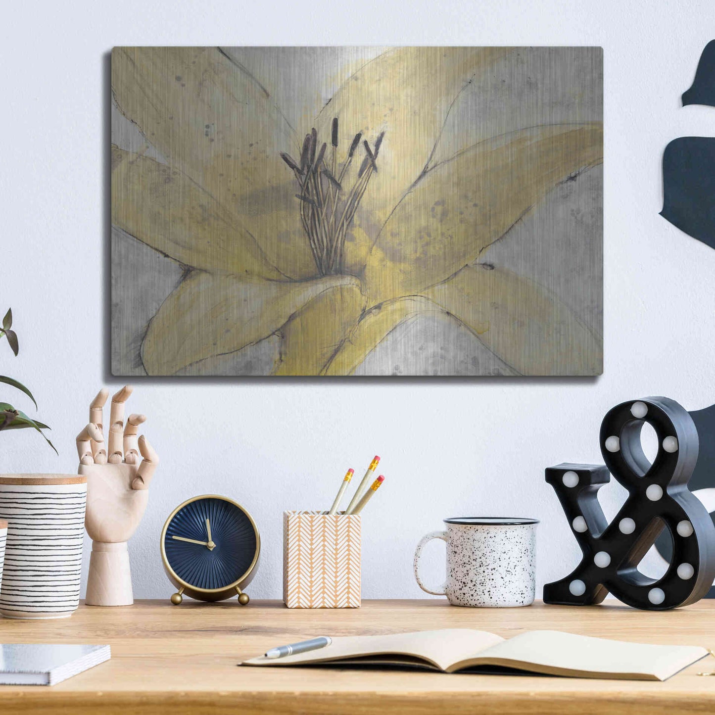 Luxe Metal Art 'Transparency Flower I' by Tim O'Toole, Metal Wall Art,16x12