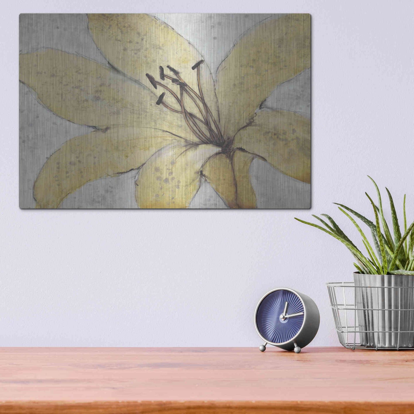 Luxe Metal Art 'Transparency Flower II' by Tim O'Toole, Metal Wall Art,16x12