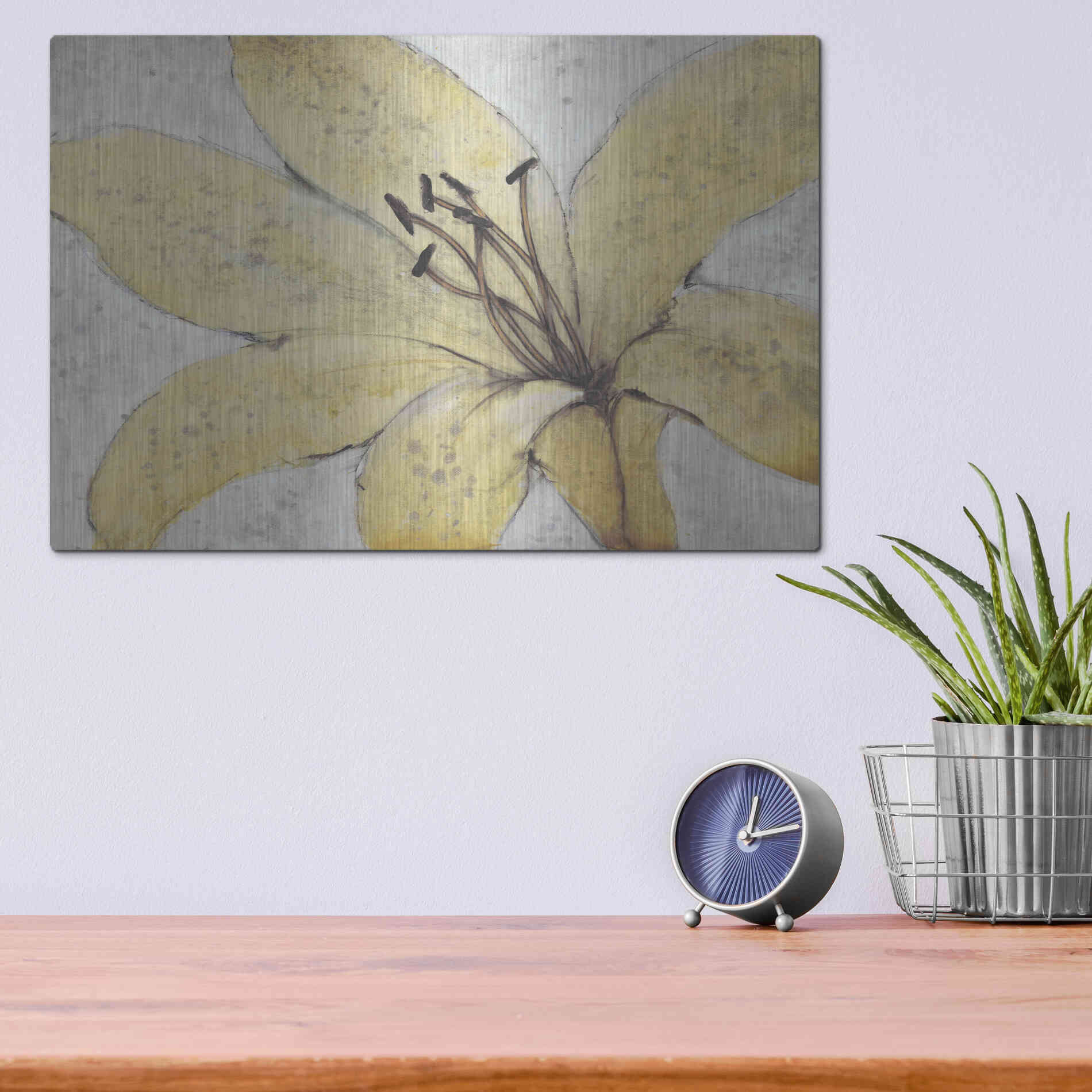 Luxe Metal Art 'Transparency Flower II' by Tim O'Toole, Metal Wall Art,16x12