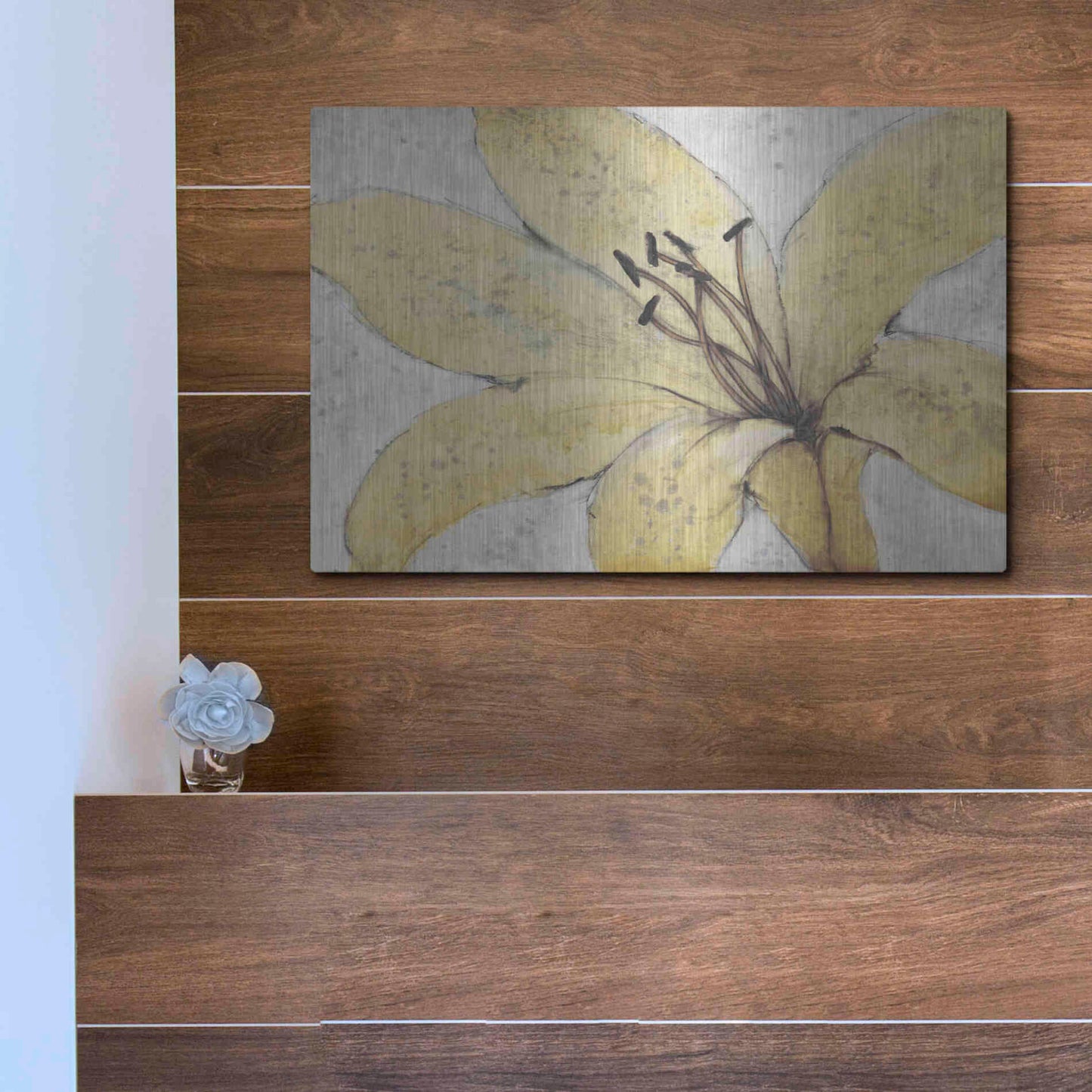 Luxe Metal Art 'Transparency Flower II' by Tim O'Toole, Metal Wall Art,16x12