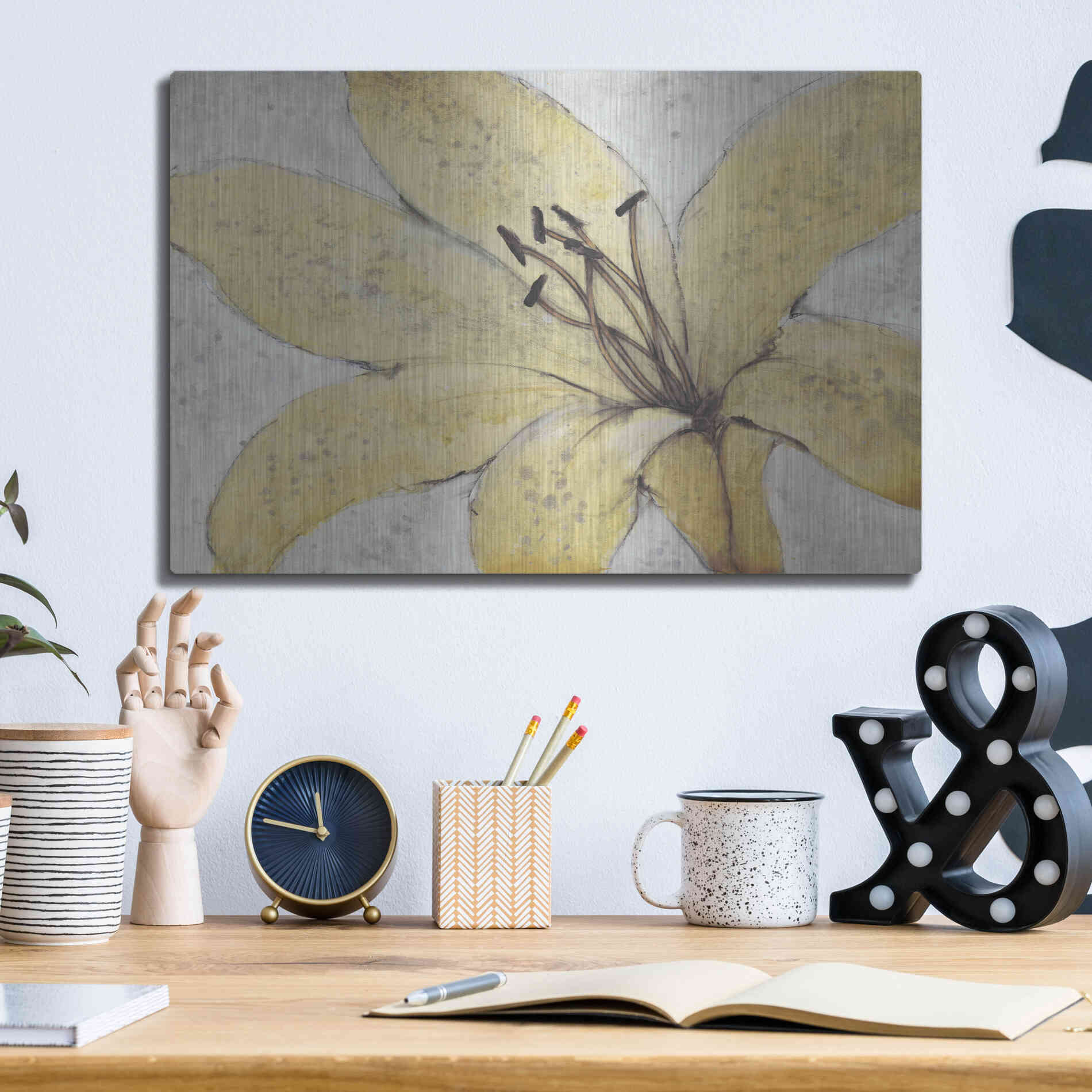Luxe Metal Art 'Transparency Flower II' by Tim O'Toole, Metal Wall Art,16x12