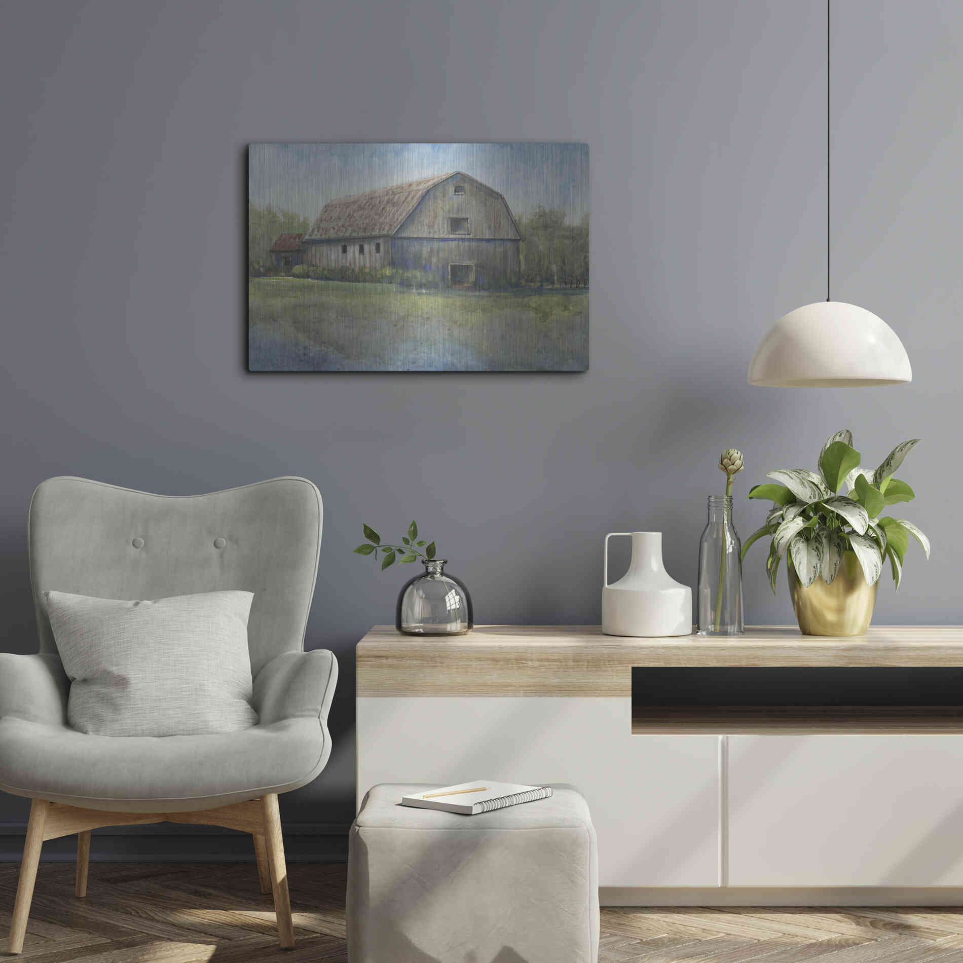 Luxe Metal Art 'Country Life I' by Tim O'Toole, Metal Wall Art,24x16