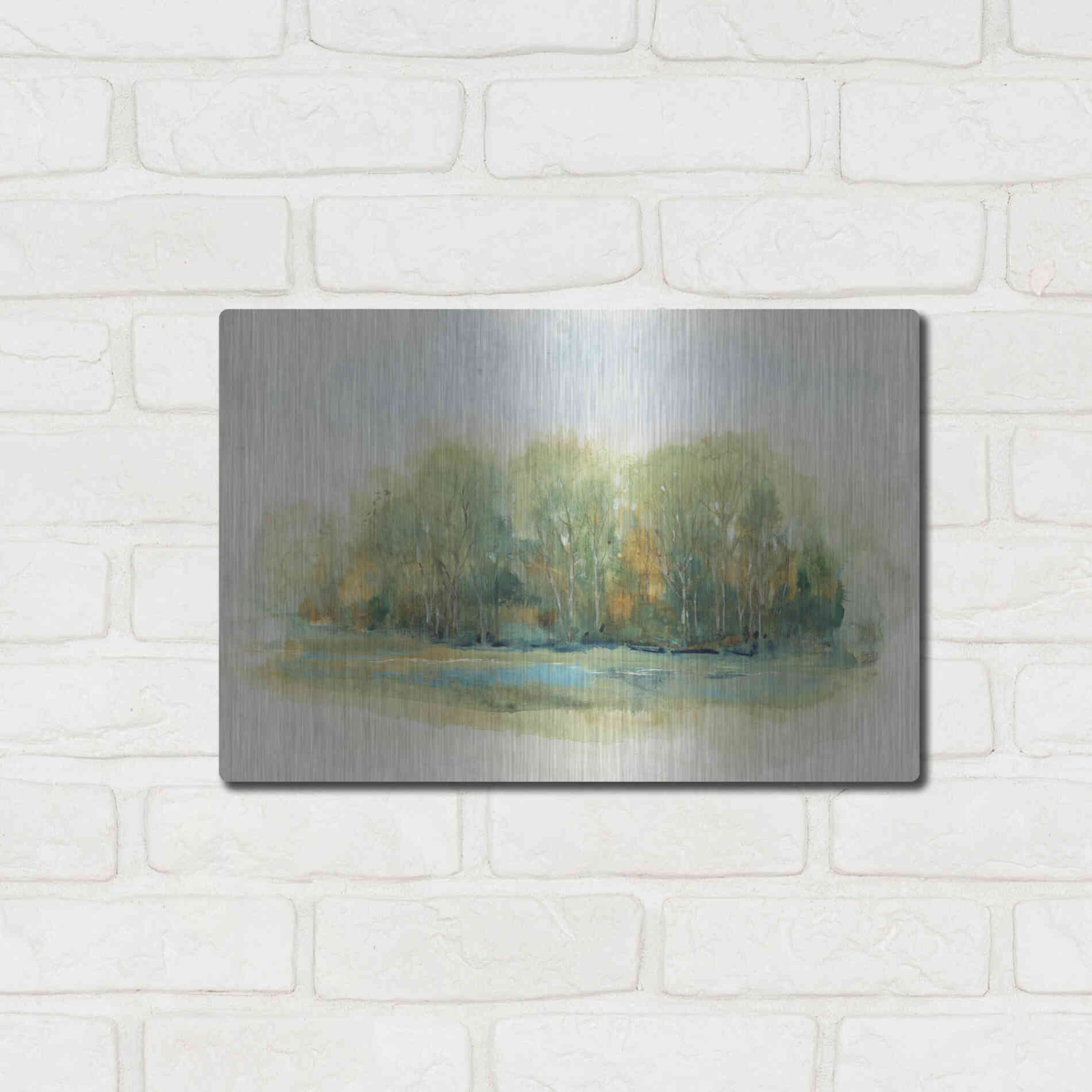 Luxe Metal Art 'Forest Vignette I' by Tim O'Toole, Metal Wall Art,16x12