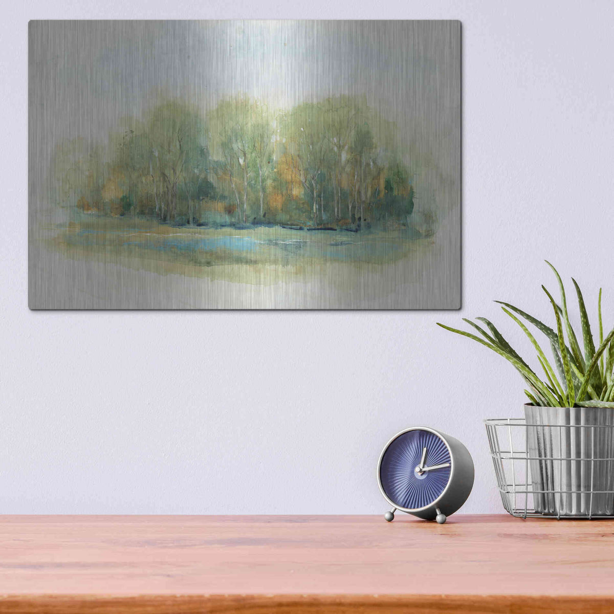 Luxe Metal Art 'Forest Vignette I' by Tim O'Toole, Metal Wall Art,16x12