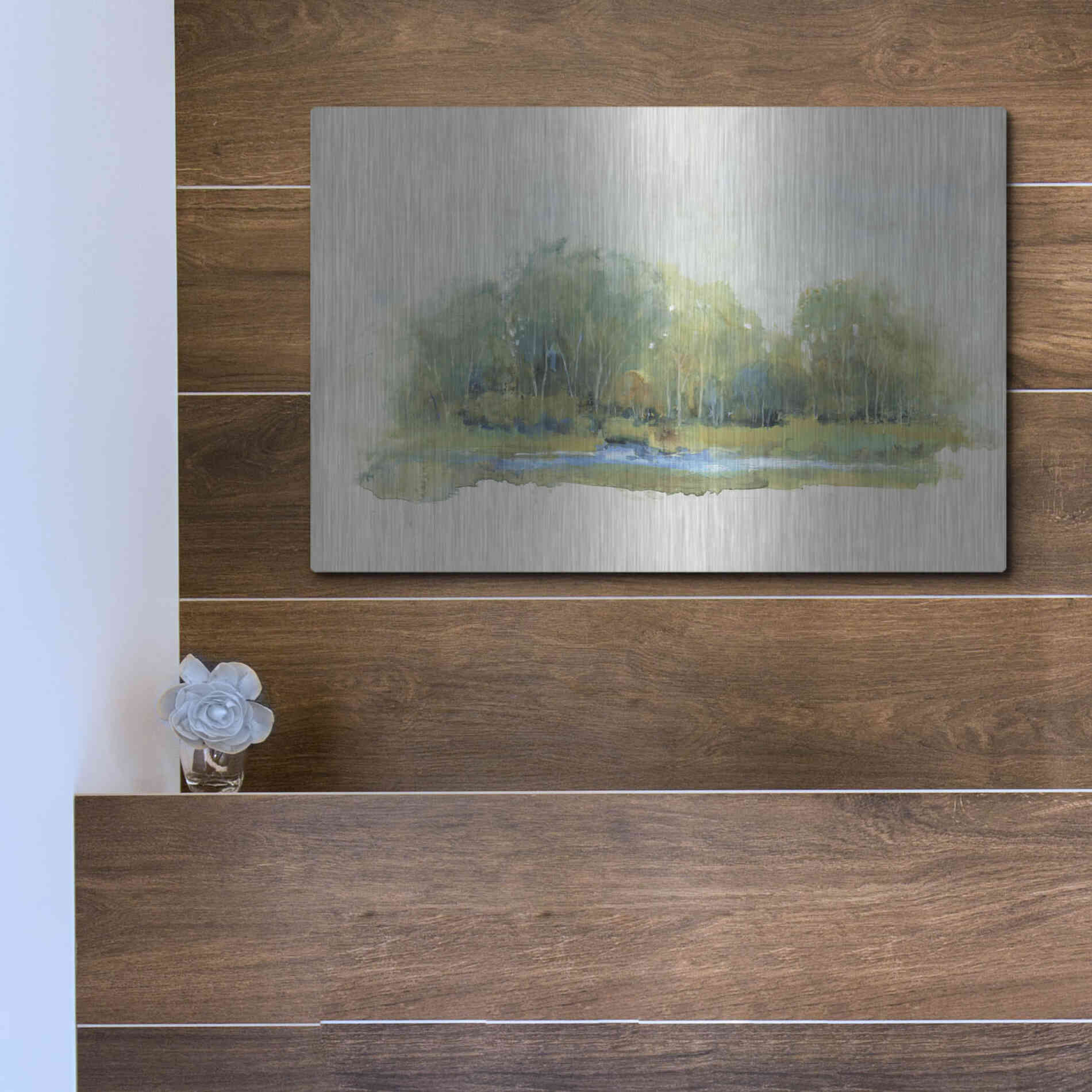 Luxe Metal Art 'Forest Vignette II' by Tim O'Toole, Metal Wall Art,16x12