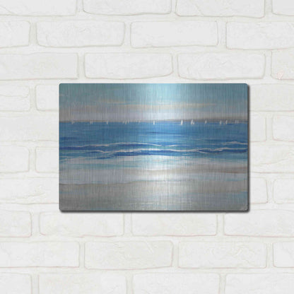 Luxe Metal Art 'Low Cerulean Tide I' by Tim O'Toole, Metal Wall Art,16x12