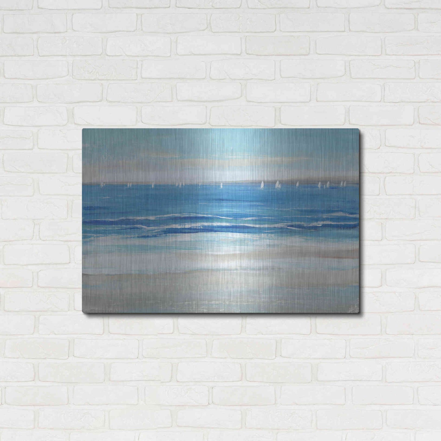 Luxe Metal Art 'Low Cerulean Tide I' by Tim O'Toole, Metal Wall Art,36x24