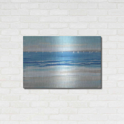 Luxe Metal Art 'Low Cerulean Tide I' by Tim O'Toole, Metal Wall Art,36x24
