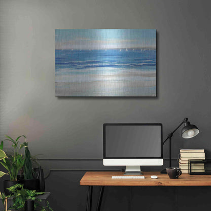 Luxe Metal Art 'Low Cerulean Tide I' by Tim O'Toole, Metal Wall Art,36x24
