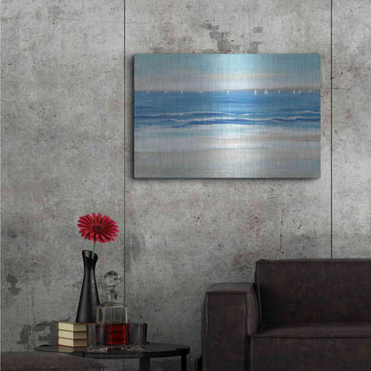 Luxe Metal Art 'Low Cerulean Tide I' by Tim O'Toole, Metal Wall Art,36x24