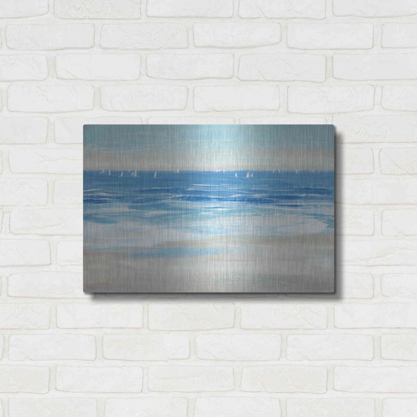 Luxe Metal Art 'Low Cerulean Tide II' by Tim O'Toole, Metal Wall Art,24x16