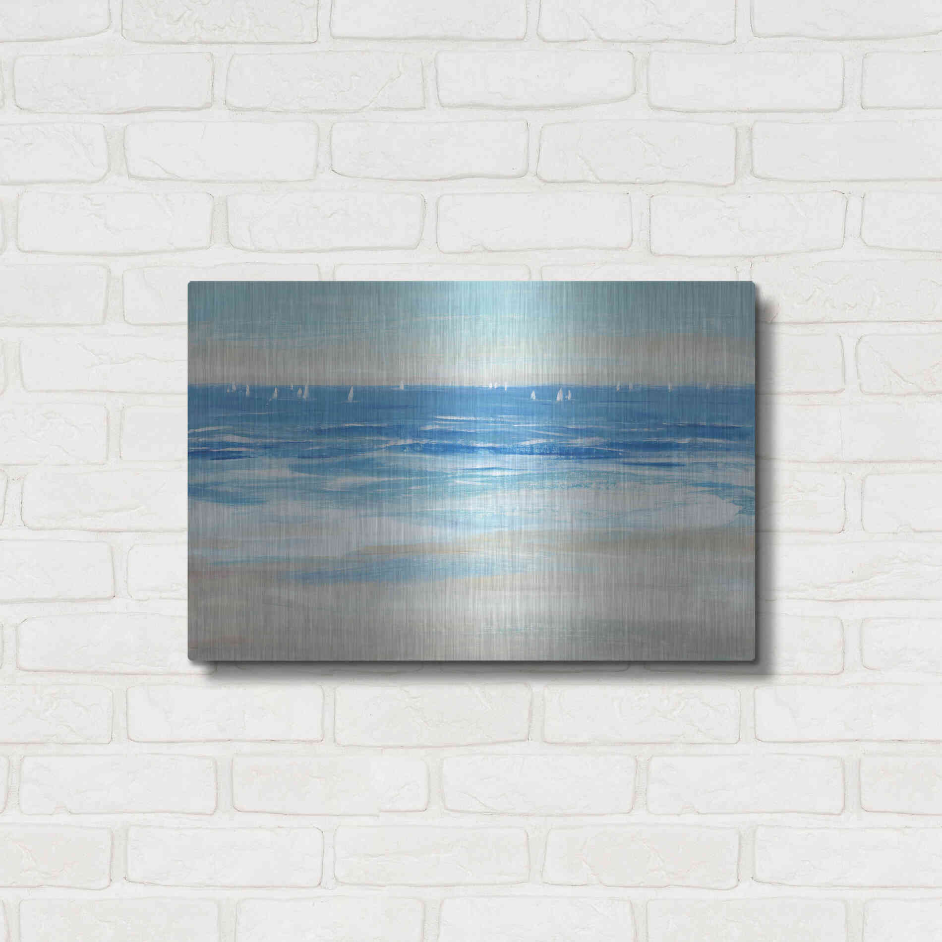 Luxe Metal Art 'Low Cerulean Tide II' by Tim O'Toole, Metal Wall Art,24x16