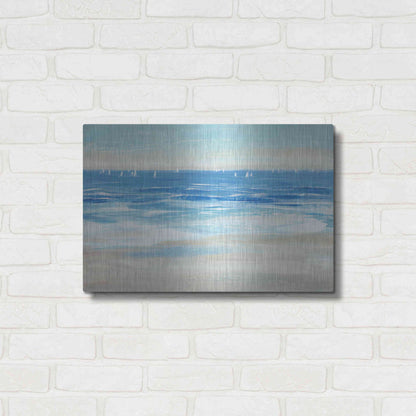 Luxe Metal Art 'Low Cerulean Tide II' by Tim O'Toole, Metal Wall Art,24x16