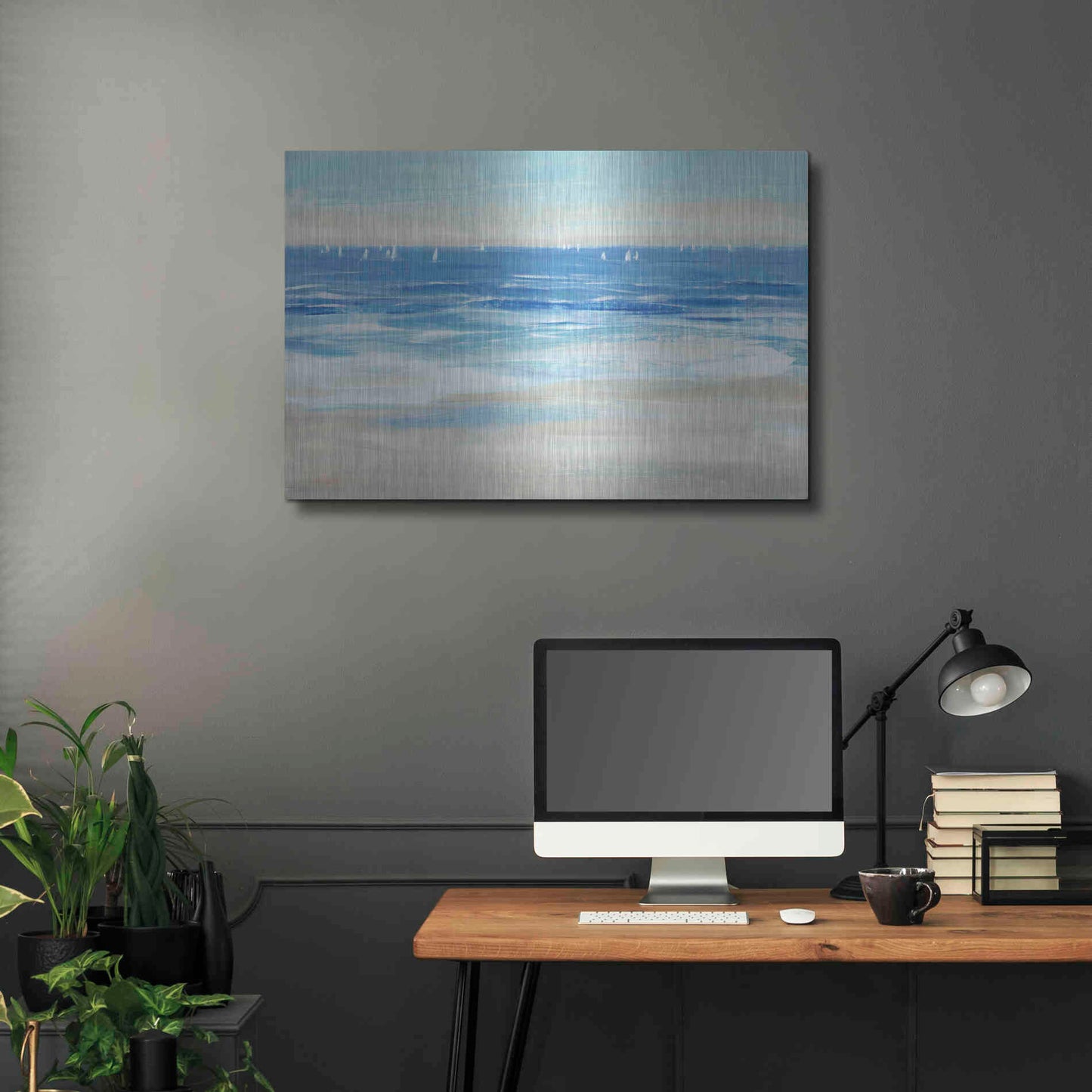 Luxe Metal Art 'Low Cerulean Tide II' by Tim O'Toole, Metal Wall Art,36x24