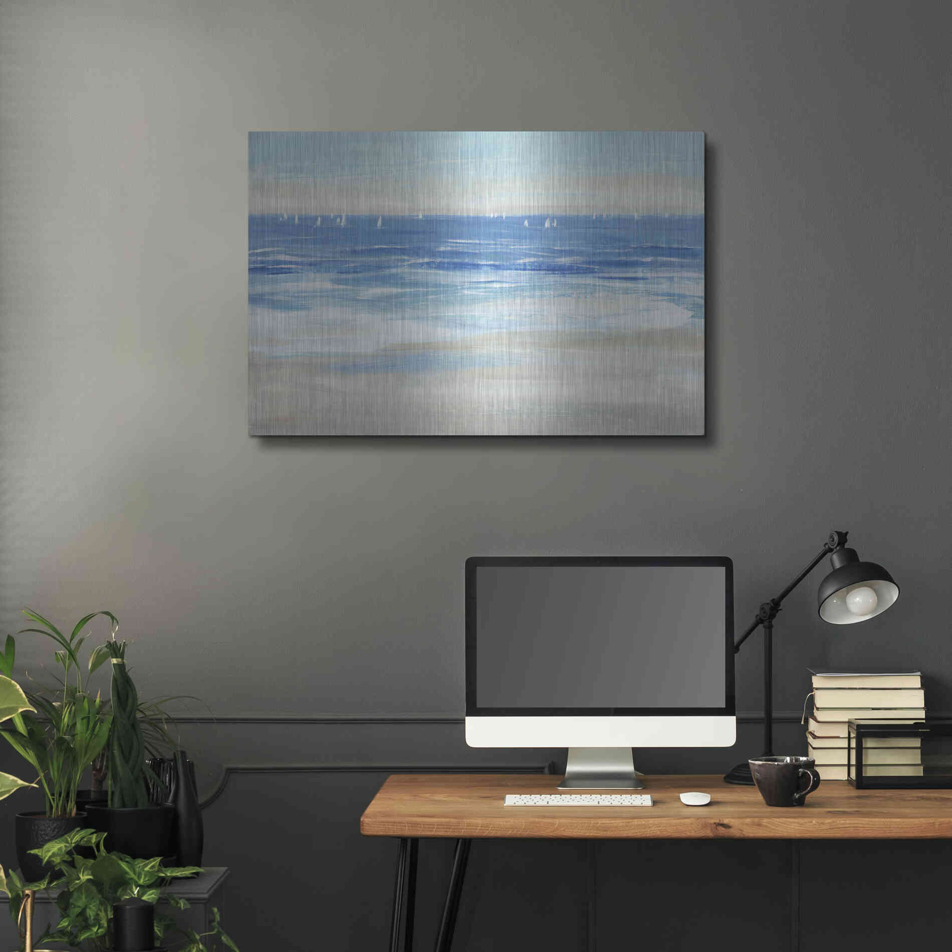 Luxe Metal Art 'Low Cerulean Tide II' by Tim O'Toole, Metal Wall Art,36x24