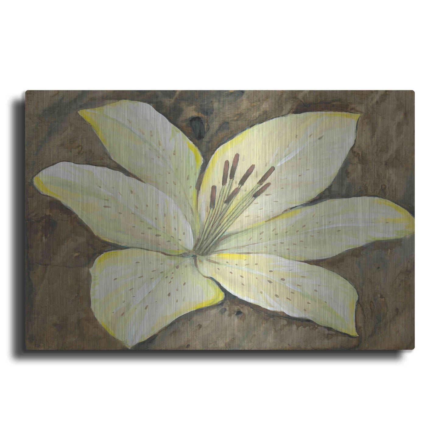Luxe Metal Art 'Neutral Lily I' by Tim O'Toole, Metal Wall Art
