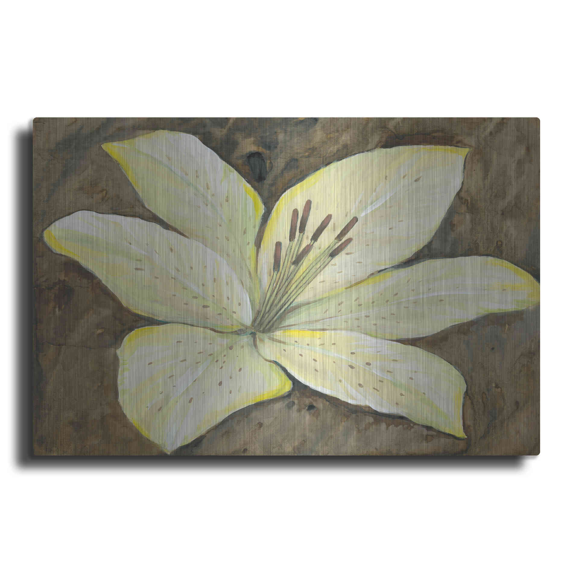 Luxe Metal Art 'Neutral Lily I' by Tim O'Toole, Metal Wall Art
