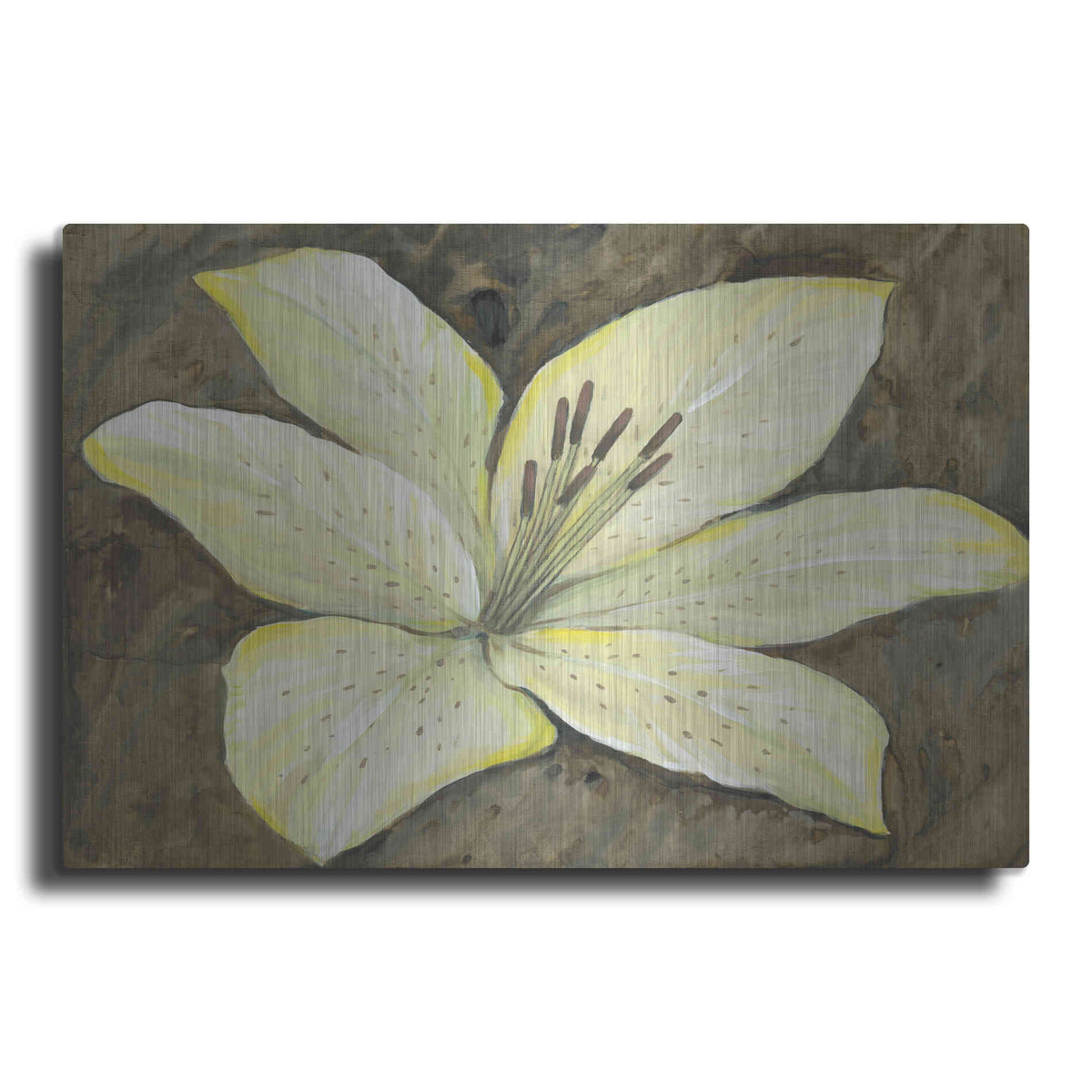 Luxe Metal Art 'Neutral Lily II' by Tim O'Toole, Metal Wall Art