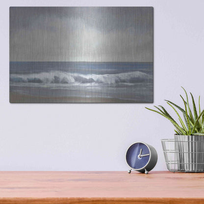 Luxe Metal Art 'Neutral Shoreline II' by Tim O'Toole, Metal Wall Art,16x12