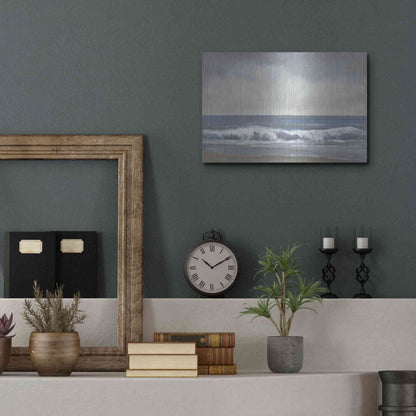 Luxe Metal Art 'Neutral Shoreline II' by Tim O'Toole, Metal Wall Art,16x12