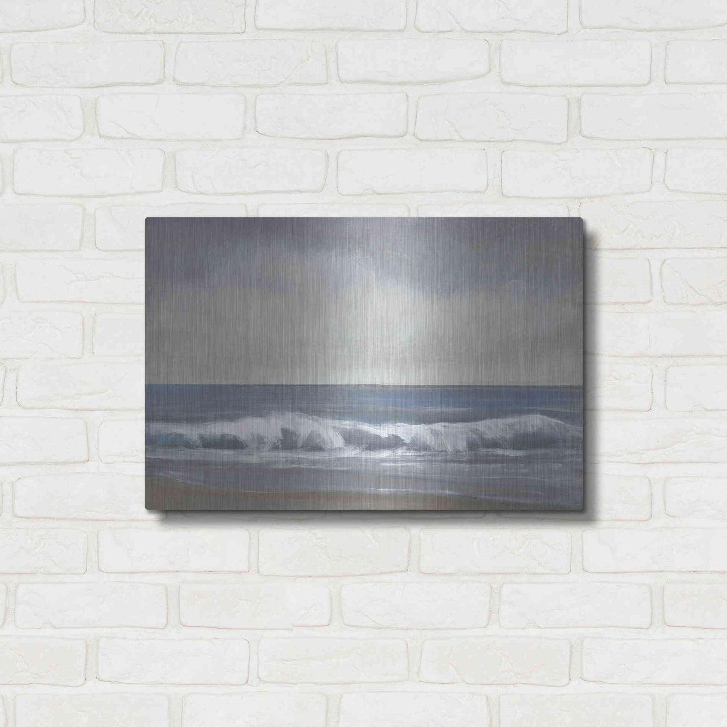 Luxe Metal Art 'Neutral Shoreline II' by Tim O'Toole, Metal Wall Art,24x16